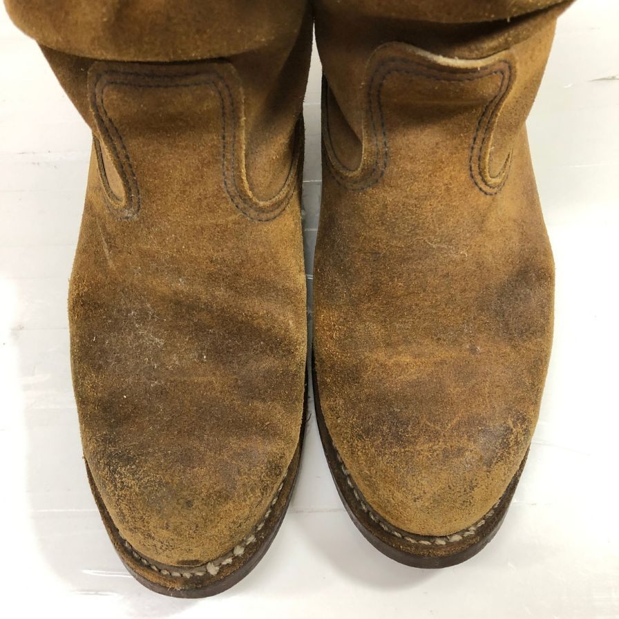 レッドウィング 8188 ペコスブーツ スエード プレーントゥ ブラウン サイズUS7.5E メンズ REDWING 約25.5cm【YB6】