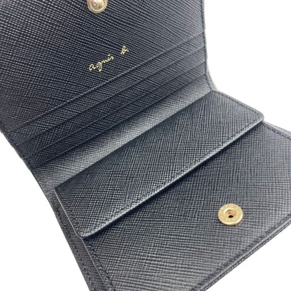 アニエスベー 財布 サフィアーノ 二つ折り レザーウォレット レディース EW13B-02 ブラック agnes.b【AFI4】