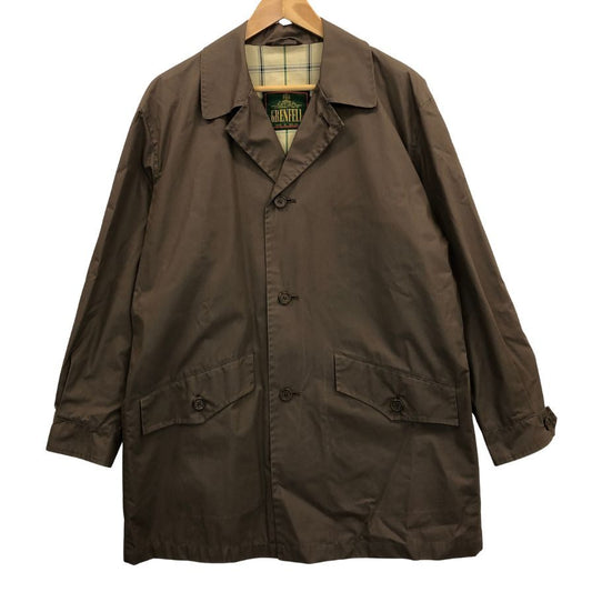 美品◆グレンフェル ショートコート ジャケット ベルト付き コットン メンズ ブラウン サイズ36 GRENFELL 【AFB10】