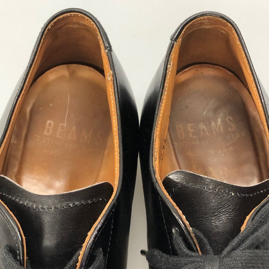 オールデン ビームス 別注 レザーシューズ Vチップ 54312 カーフ メンズ ブラック サイズ US 5.5 ALDEN BEAMS ビジネスシューズ 約23.5cm【LA】【中古】