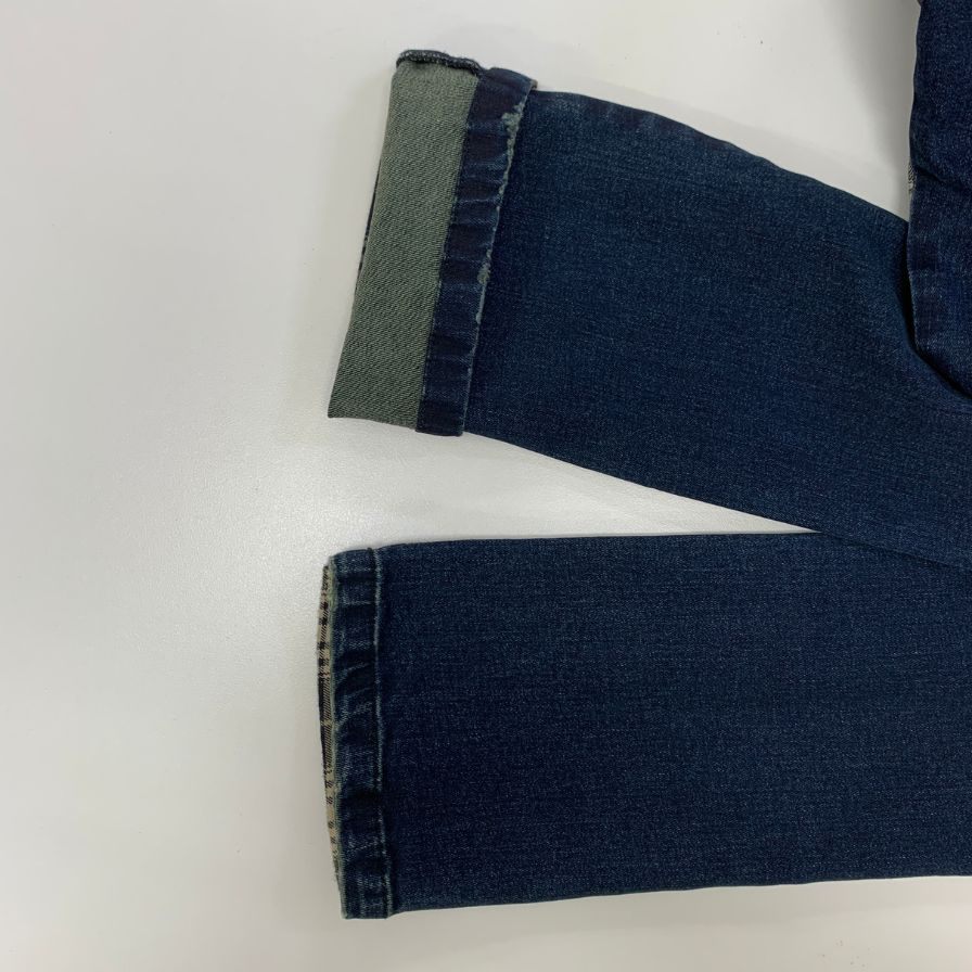 ステルスステラ デニムパンツ レザー切り替え チェック メンズ サイズ2 ブルー系 STEALTH STELL'A 【AFB19】