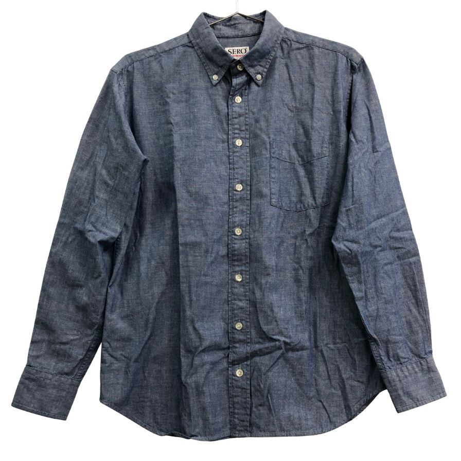 美品◆セロ シャツ シャンブレーサイズ15 メンズ ブルー系 SERO 【AFB39】