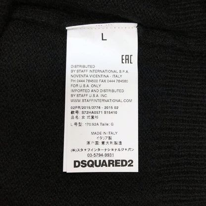 極美品◆ディースクエアード トップス セーター ウール100% レディース サイズL ブラック S72HA0571 S15410 DSQUARED2 【AFB8】
