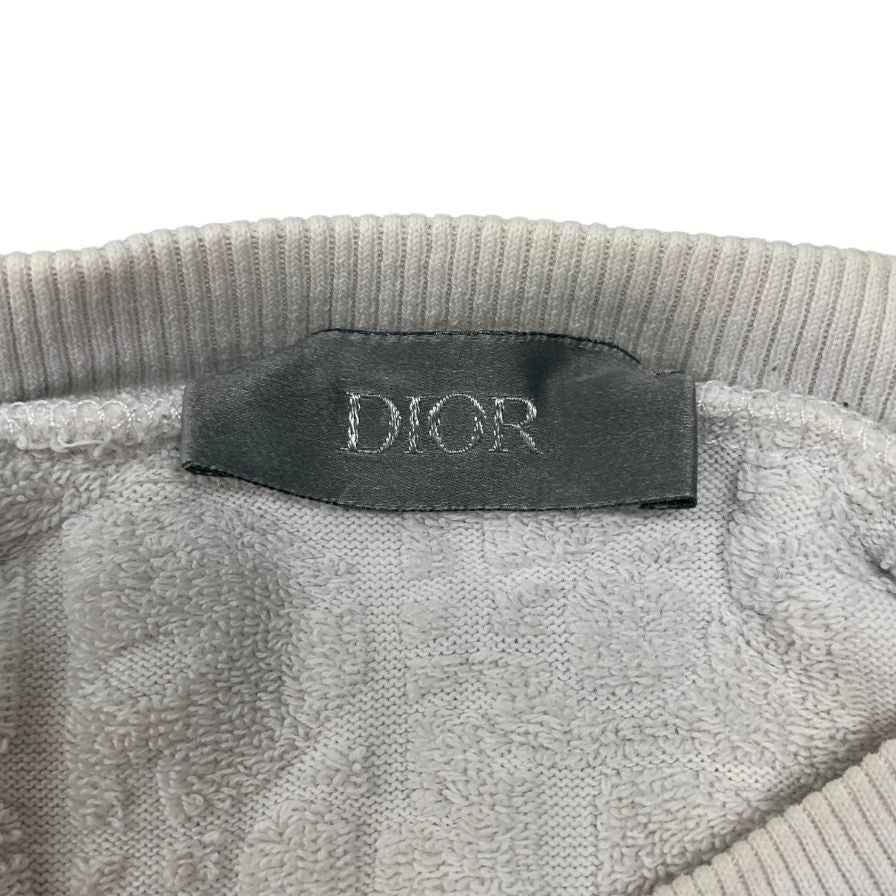 美品◆ディオールオム Tシャツ オブリーク 943J605E0602 パイル地 コットン メンズ サイズ XXS ホワイト Dior HOMME 【AFB37】