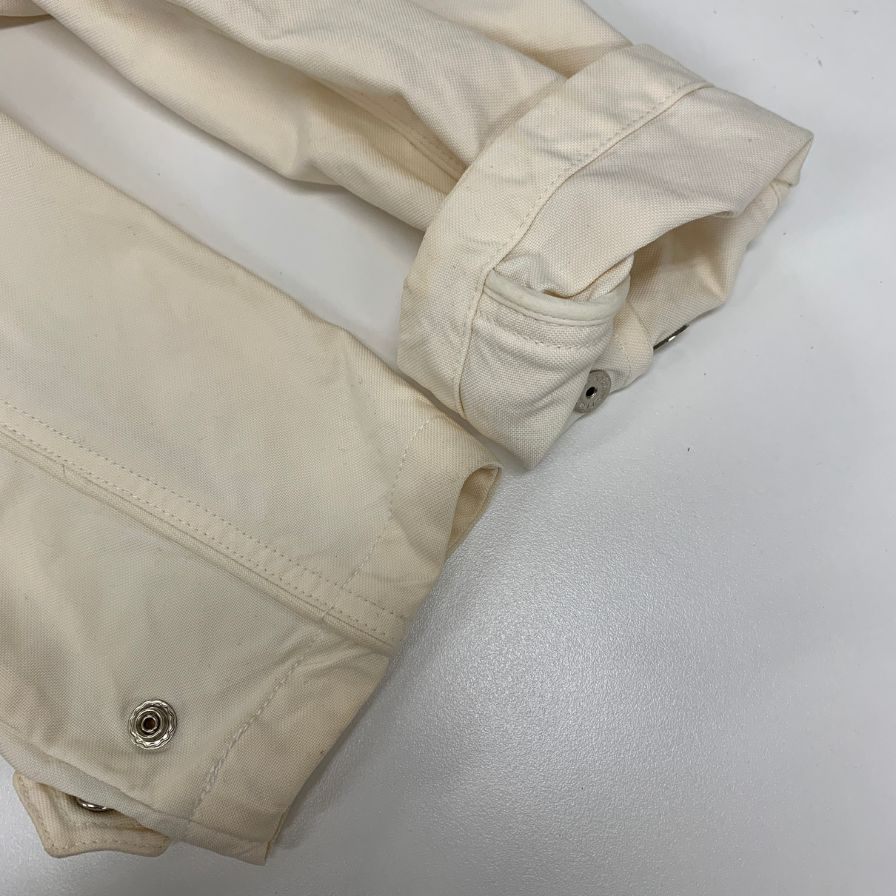 美品◆サルヴァトーレ フェラガモ コーチジャケット メタル釦 ホワイト メンズ 48サイズ Salvatore Ferragamo 【AFB1】