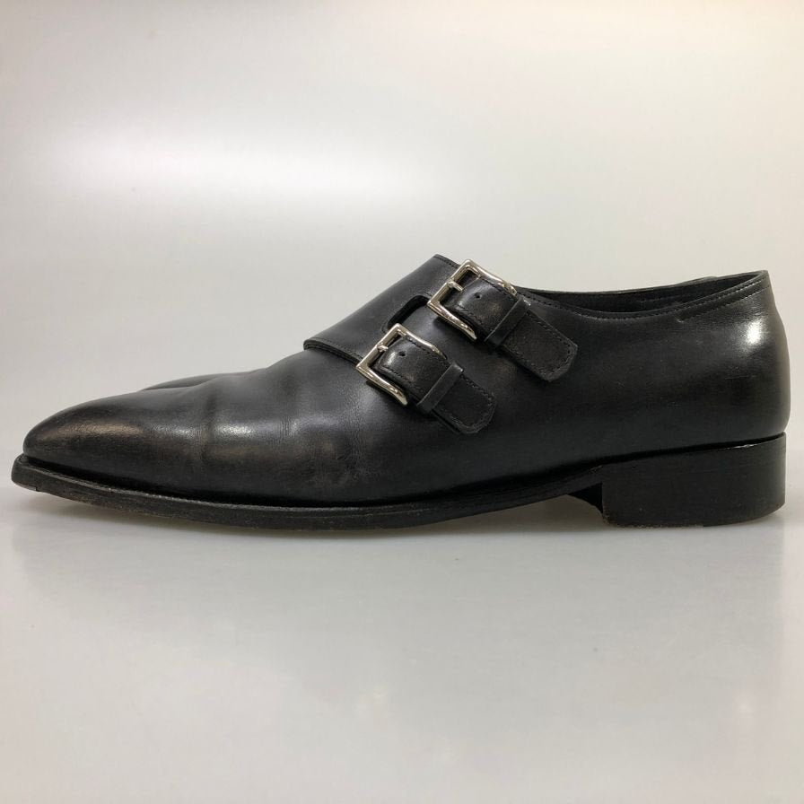 ジョンロブ レザーシューズ チャペル カーフ ダブルモンク 8000ラスト サイズ8.5E ブラック JOHN LOBB CHAPEL ビジネスシューズ 約27.5cm【LA】【中古】