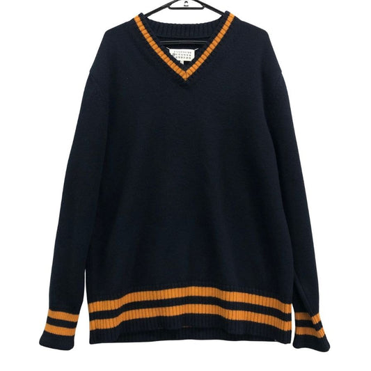美品◆メゾン マルジェラ チルデンニット 21AW ネイビー メンズ サイズS Maison Margiela 【AFB3】