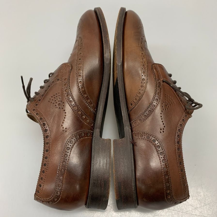 エドワードグリーン ウィングチップ カーフ ブラウン UK5.5 EDWARD GREEN ビジネスシューズ 約24.0cm【LA】【中古】