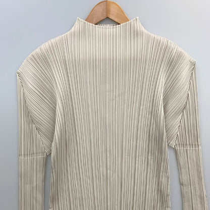 極美品◆プリーツプリーズ イッセイミヤケ ハイネック カットソー PP41JT122 レディースサイズ 3 グレー PLEATS PLEASE ISSEY MIYAKE 【AFB21】