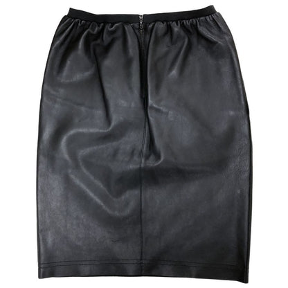 ランバン Liver 2013 ラム革 ウエストリブ スカート レディース  イタリア製 サイズ38 ブラック LANVIN【AFB28】