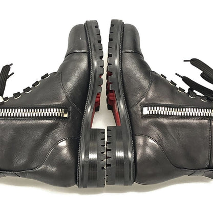 クリスチャンルブタン サイドジップブーツ ブラック レザー レディース サイズ35.5 Christian Louboutin 約22.0cm【AFC41】