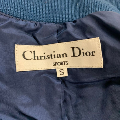 中古◆クリスチャンディオール 異素材切替 コーデュロイ ニット ジャケット ブルー レディース サイズS Christian Dior SPORTS 【AFA17】