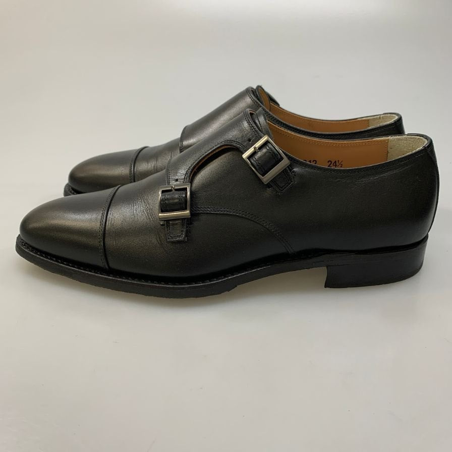 スコッチグレイン シャインオアレイン 1812 ダブルモンク メンズ ブラック サイズ24.5 SCOTCH GRAIN 約24.5cm【AFC41】