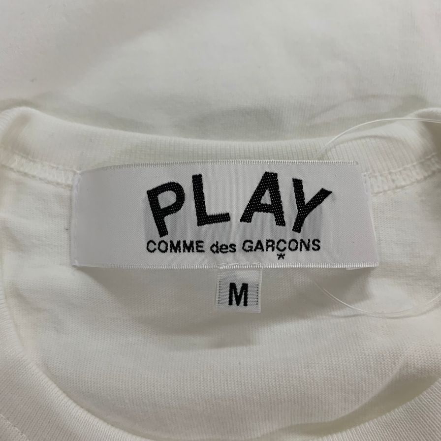 新品同様◆プレイ コム デ ギャルソンン 鹿の子Tシャツ ホワイト メンズ サイズM AX-T338 PLAY COMME des GARCONS 【AFB32】