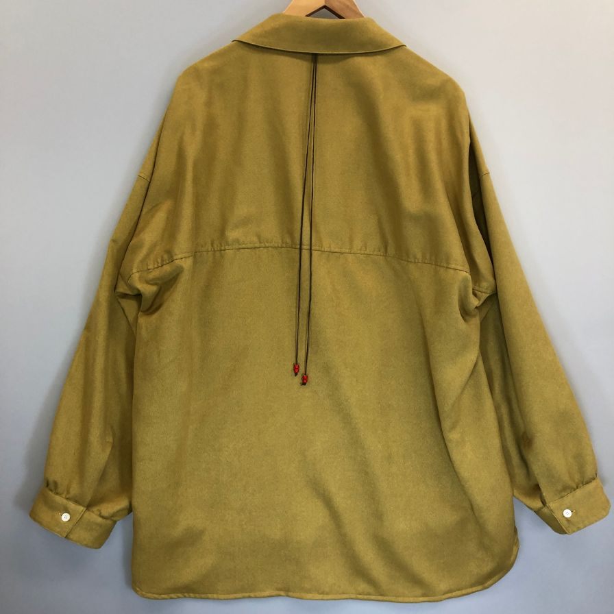 美品◆アンセルム ヴィーガンレザー ロングシャツ イエロー メンズ サイズ2 ANCELLM 【AFB6】