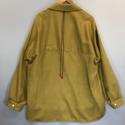 美品◆アンセルム ヴィーガンレザー ロングシャツ イエロー メンズ サイズ2 ANCELLM 【AFB6】