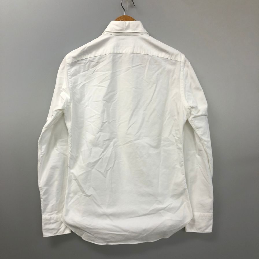 美品◆ジャンネット ポルトフィーノ ホリゾンタルカラー 長袖  メンズ サイズ38 ドレス シャツ ホワイト Giannetto Portofino vinci fit 【AFB29】