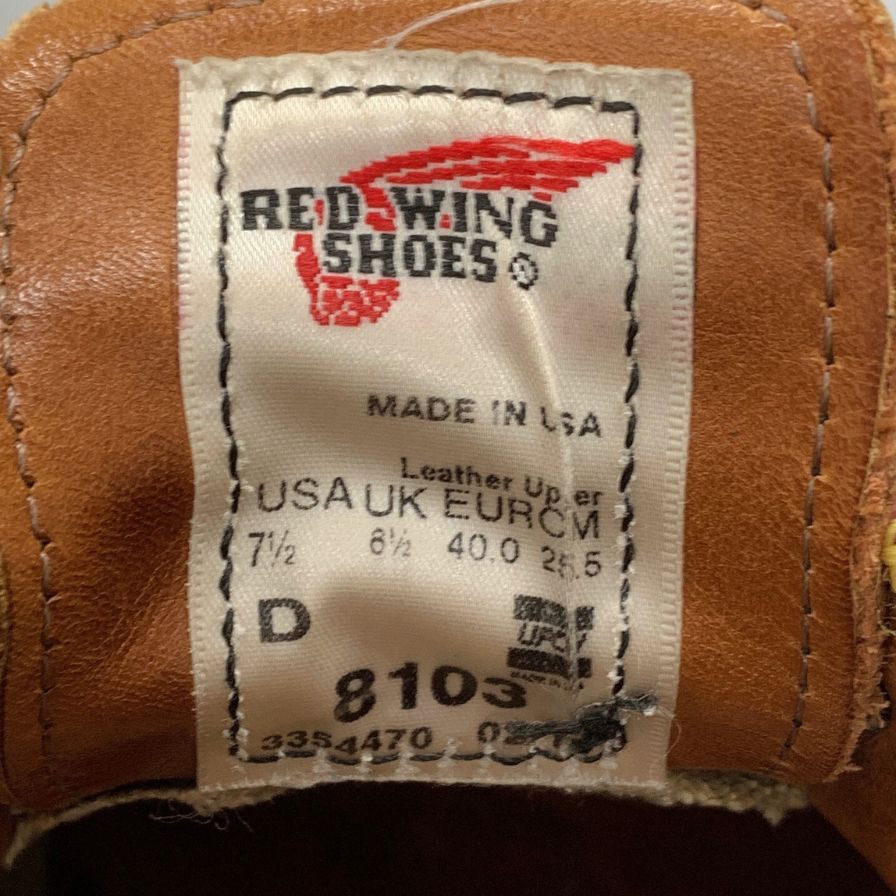 レッドウィング レザーシューズ 8103 クラシック オックスフォード  レザー バーガンディ メンズ サイズ25.5cm RED WING 約25.5cm【AFC30】