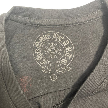 美品◆クロムハーツ Tシャツ ポケットT 胸元ロゴ 星条旗 ブラック サイズL メンズ CHROME HEARTS 【AFB27】