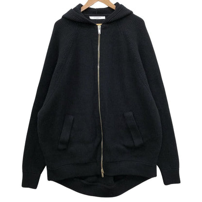 極美品◆ジバンシー ニット フード コート ダブルジップ レディース カシミア混 サイズXS ブラック 15A 0870 515 GIVENCHY 【AFB17】