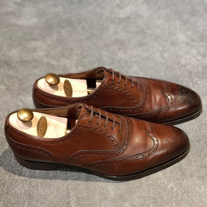 エドワードグリーン マルバーン フルブローグ 82ラスト ブラウン サイズUK8.5 EDWARD GREEN ビジネスシューズ 約27.0cm【LA】【中古】