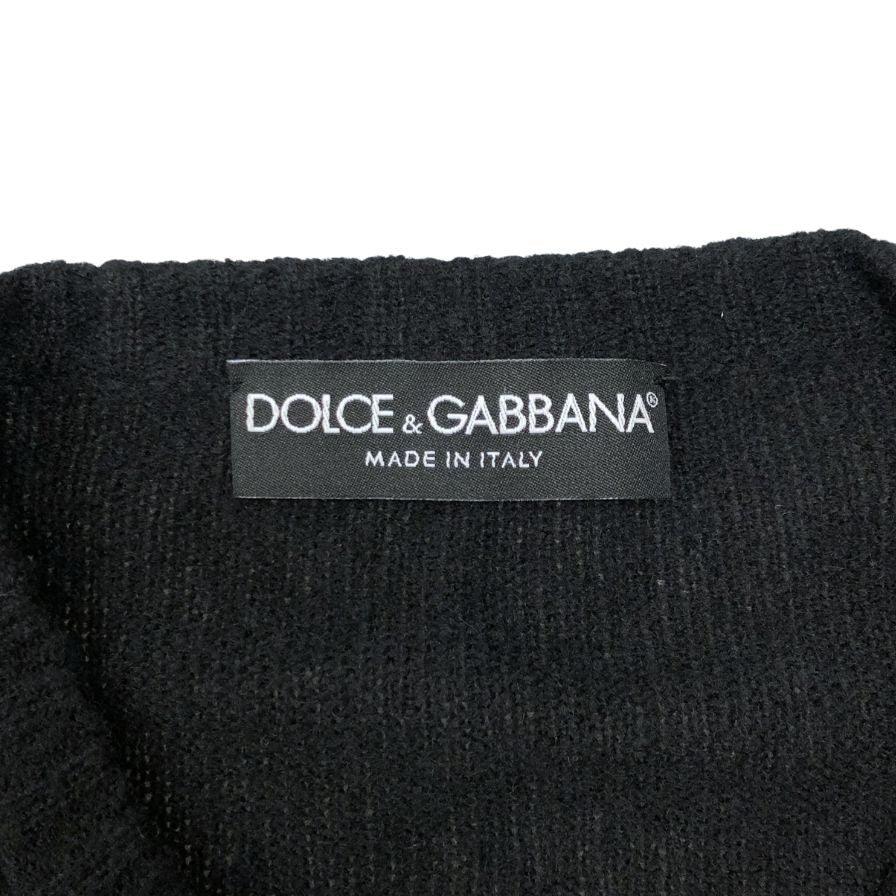 極美品◆ドルチェ&ガッバーナ カーディガン カシミア＆シルク レディース サイズ42 ブラック DOLCE&GABBANA 【AFB31】