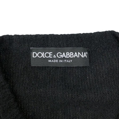 極美品◆ドルチェ&ガッバーナ カーディガン カシミア＆シルク レディース サイズ42 ブラック DOLCE&GABBANA 【AFB31】