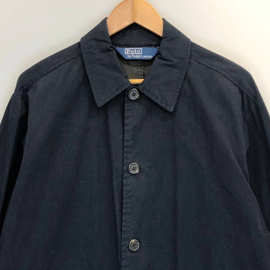 中古◆ポロ ラルフローレン ステンカラーコート ネイビー メンズ サイズM Polo Ralph Lauren 【AFB11】