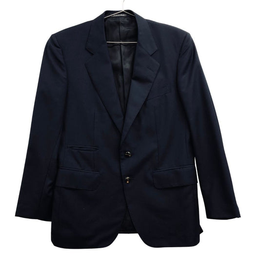 美品◆ダンヒル 2B テーラードジャケット センターベント Dロゴボタン ネイビー メンズ サイズ38 dunhill 【AFB19】
