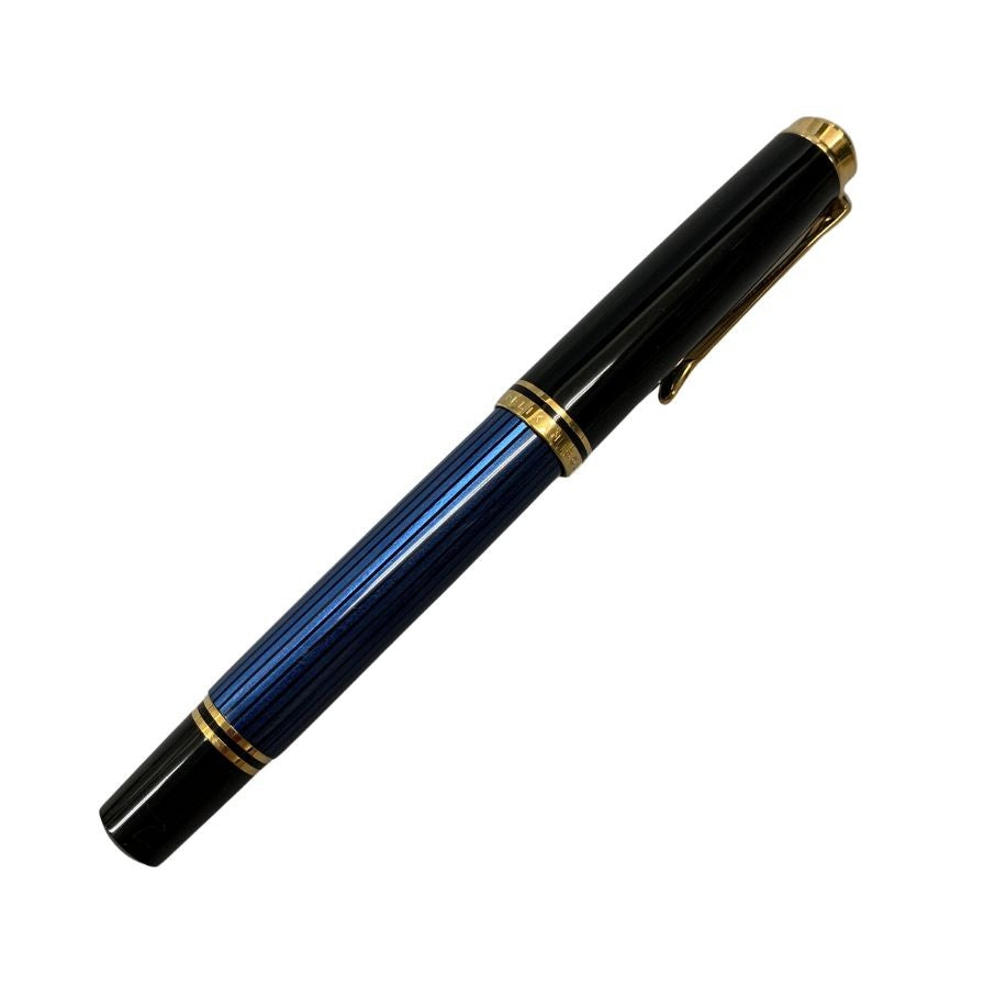 美品◆ペリカン 万年筆 スーベレーン M400 青縞 ストライプ ペン先14C-585 PELIKAN Souveran【AFI15】