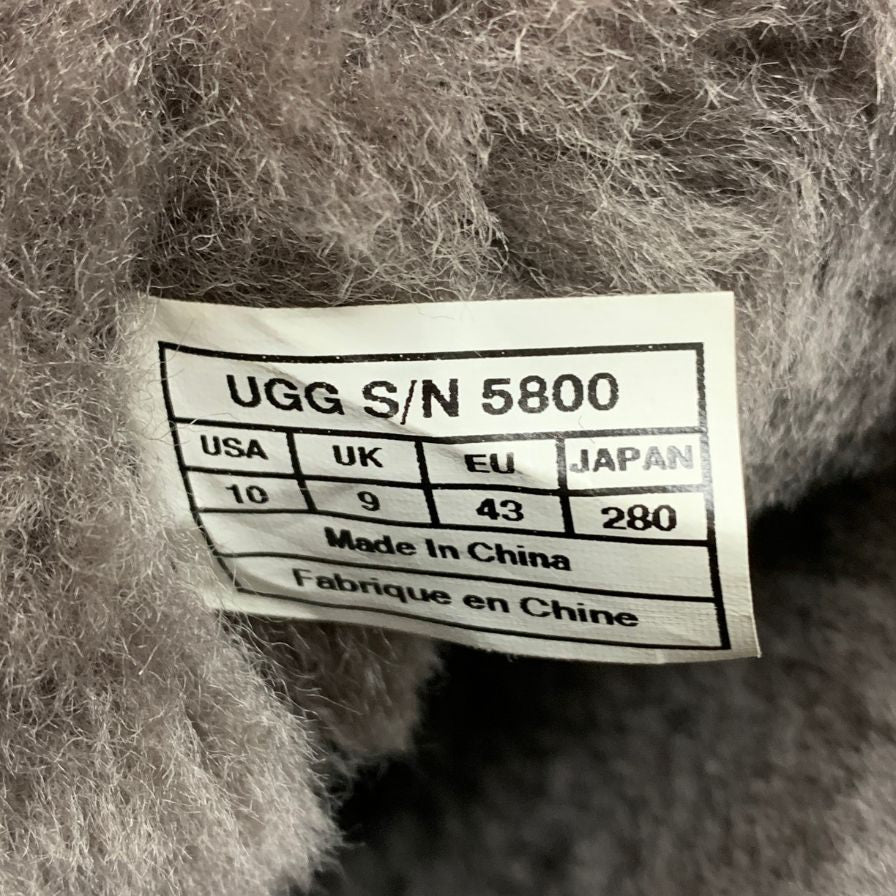 アグ クラシック ショート シープスキン ムートンブーツ SN 5800 メンズ US10 グレー UGG 約28.0cm【AFC35】