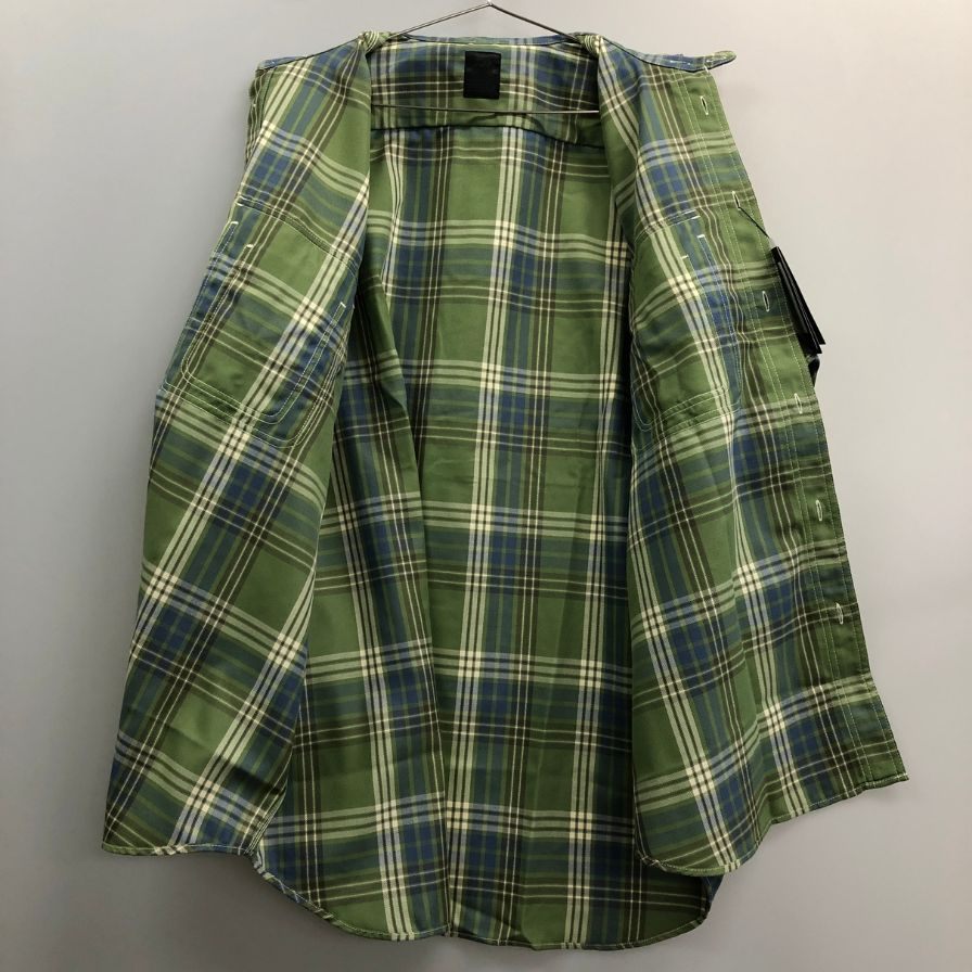 極美品◆ダイワ ピア39 BE-87023 長袖チェックシャツ グリーン サイズL DAIWA PIER39 【AFB37】