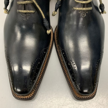 ステファノブランキーニ  レザーシューズ B4263 ホールカット ネイビー サイズUK7.5 メンズ Stefano Branchini 約26.0cm【AFD7】