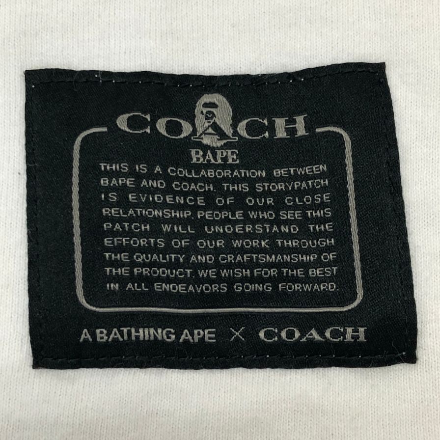 美品◆コーチ×アベイシングエイプ  半袖プリントTシャツ ホワイト サイズL メンズ COACH×A BATHING APE 【AFB46】