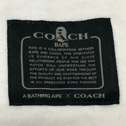 美品◆コーチ×アベイシングエイプ  半袖プリントTシャツ ホワイト サイズL メンズ COACH×A BATHING APE 【AFB46】