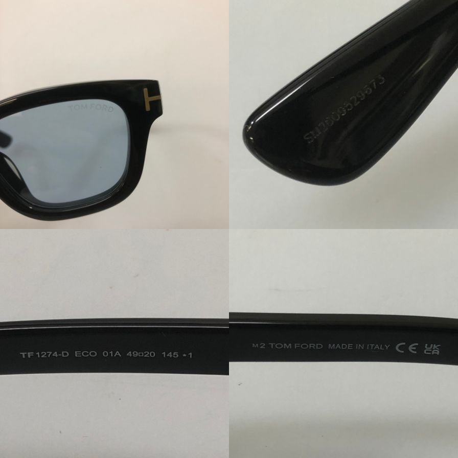 トムフォード  メガネ サングラス   TF1274-D ECO 01A 49□20 ブラック TOM FORD【AFI8】