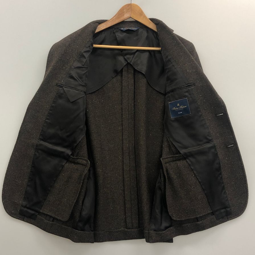 美品◆ブルックスブラザーズ スリム フランネル ジャケット メンズ サイズ37 ブラウン Brooks Brothers 【AFA12】