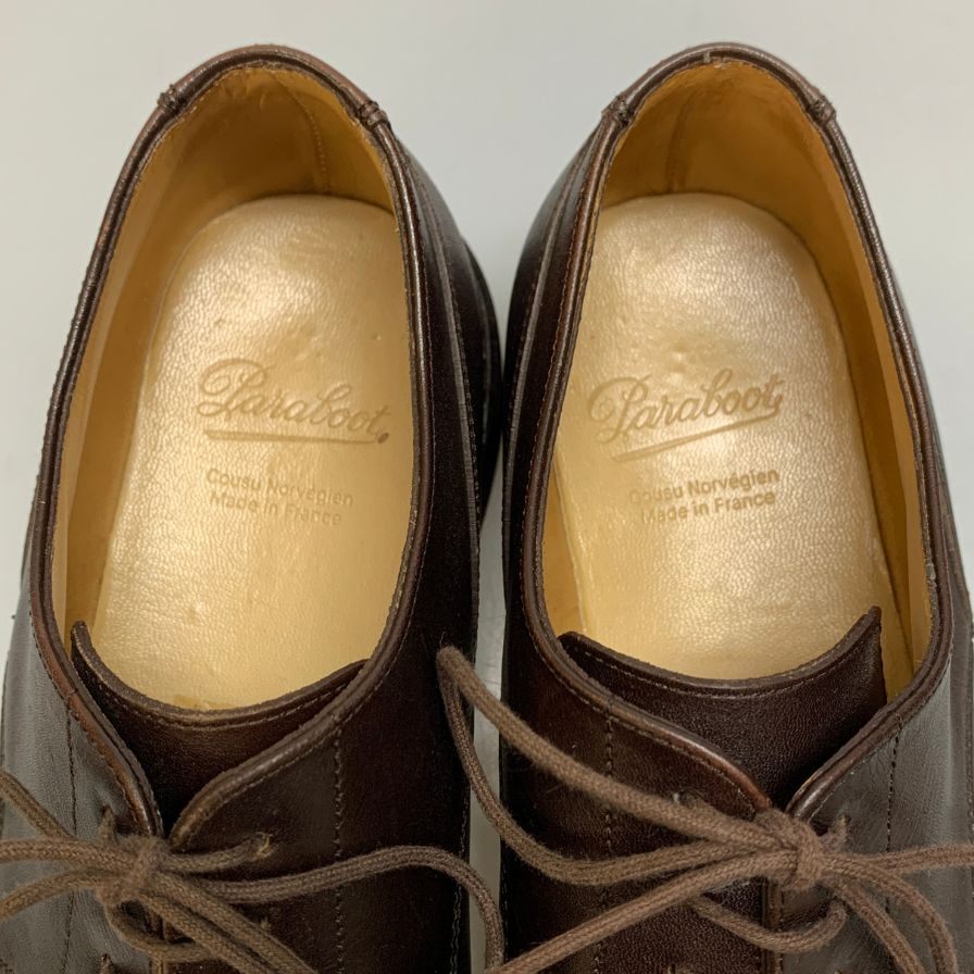 パラブーツ シャンボード カフェ リスレザー サイズUK7.5 メンズ ブラウン Paraboot CHAMBORD ビジネスシューズ 約26.0cm【LA】【中古】