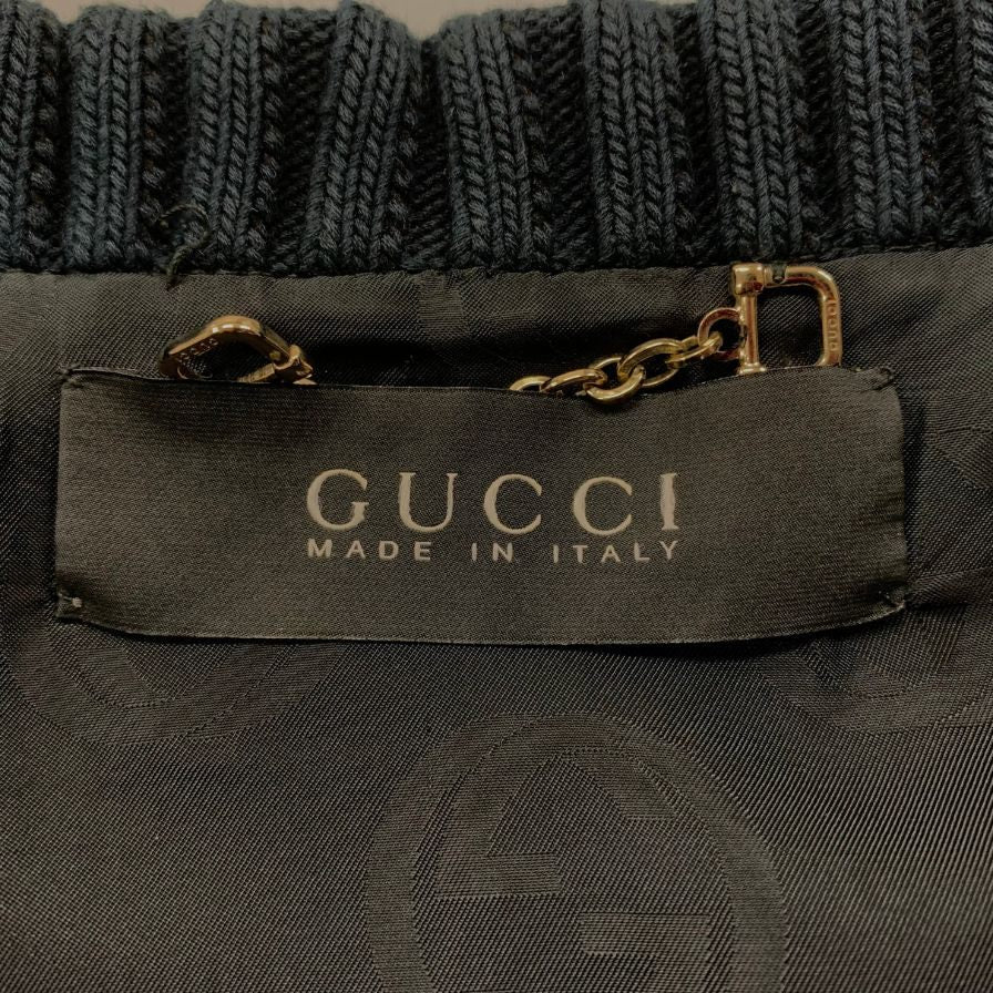 美品◆グッチ ボンバージャケット マドンナ 155710 レザー レディース サイズ44 ブラック GUCCI レディース【AFB15】