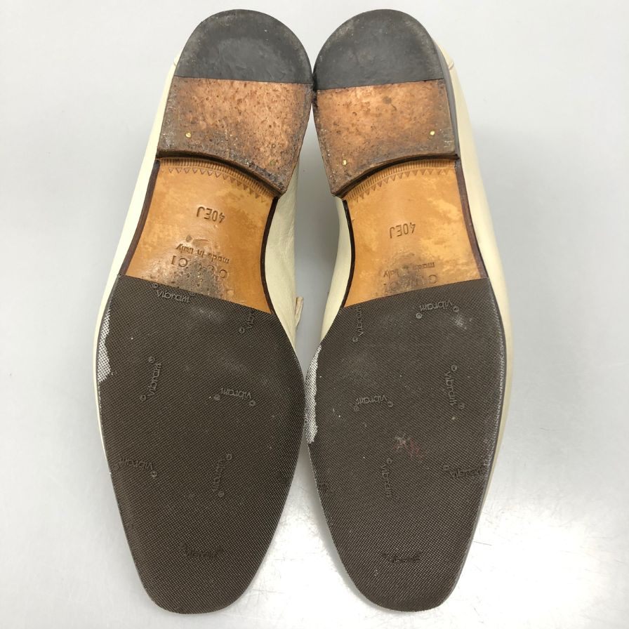 グッチ ビットローファー 174325 メンズ ホワイトサイズUK4.0 GUCCI 約23.0cm【AFC3】