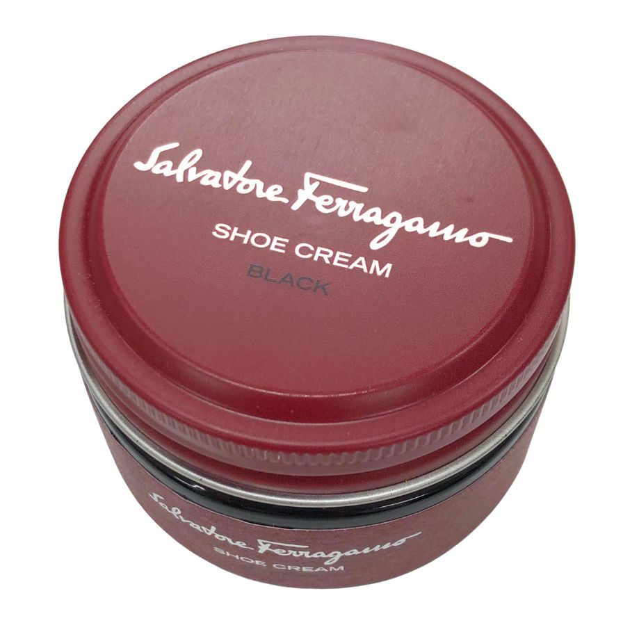 サルヴァトーレ フェラガモ クリーム 補色 靴磨き シュー クリーム ブラック 55g Salvatore Ferragamo Shoe CREAM【AFI15】【中古】