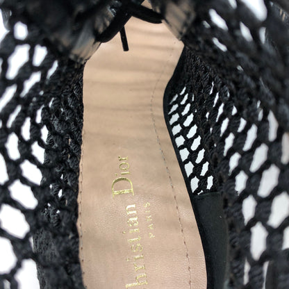 クリスチャン ディオール エンブロイダリー メッシュ ブーティ 2023 レディース サイズ38.5 ブラック Christian Dior 約25.5cm【AFC6】