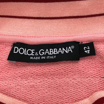 極美品◆ドルチェ&ガッバーナ ノースリーブスウェット プリント ピンク レディース サイズ42 DOLCE & GABBANA 【AFB39】