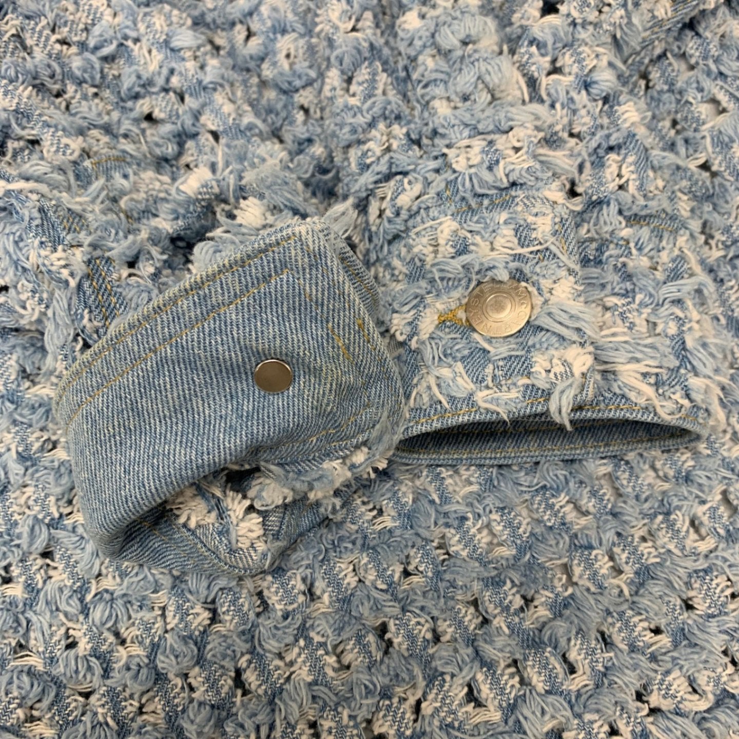 極美品◆ステラマッカートニー 24年 コート デニム生地 ブルー レディース サイズS STELLA McCARTNEY 【AFA2】