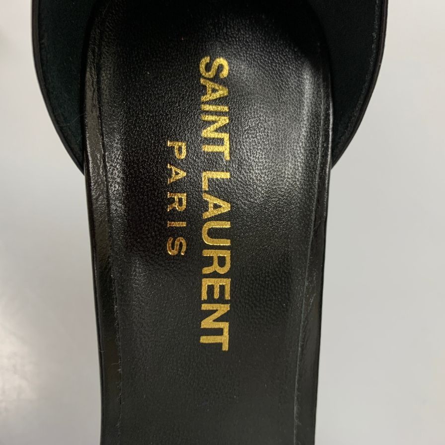 サンローランパリ ストラップサンダル ハイヒール チェーン ブラック レディース サイズ35 SAINT LAURENT PARIS 約21.5cm【AFC43】