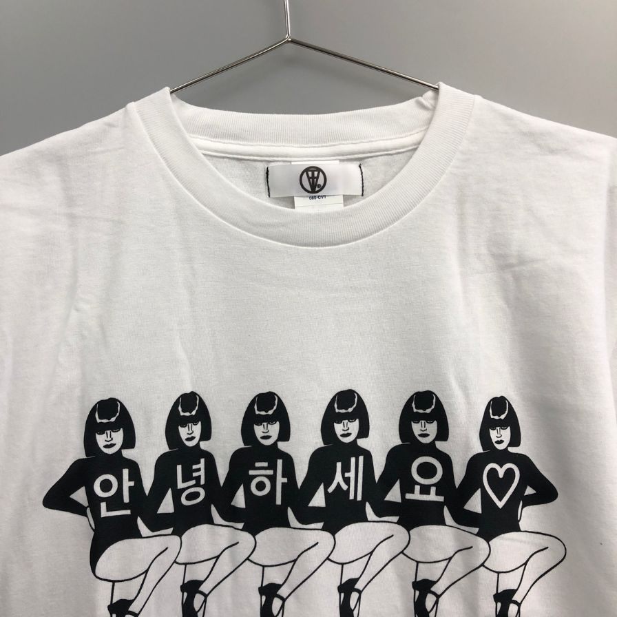 極美品◆トレイター× 千葉雄喜 Ｔシャツ デザイン アニョハセヨ ホワイト サイズL TRAITOR × チバユウキ 【AFB29】