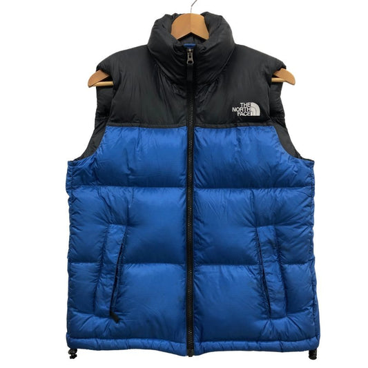 中古◆ノースフェイス ND91309 ヌプシ ダウンベスト メンズ サイズS ブルー ブラック THE NORTH FACE 【AFA22】