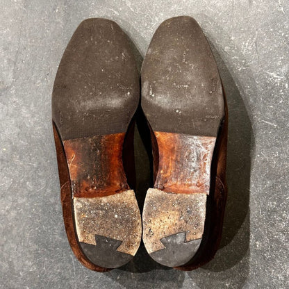 クロケット&ジョーンズ レザーシューズ アルバニー アデレード スエード  ブラウン メンズ サイズUK8D Crockett&Jones ビジネスシューズ 約26.5cm【LA】【中古】
