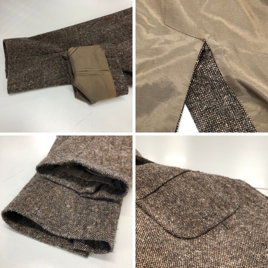 中古◆ヒューゴボス ツイードジャケット メンズ ブラウン系 サイズ48 HUGO BOSS 【AFA15】
