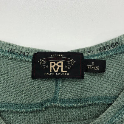 中古◆ダブルアールエル 長袖カットソー クルーネック サーマル グリーン メンズ サイズS RRL Ralph Lauren 【AFB37】